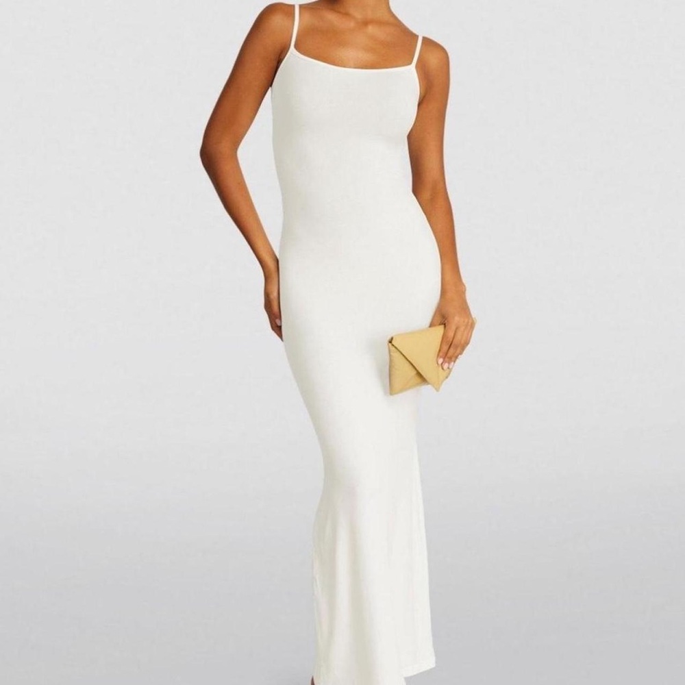 White Skims Soft Lounge Maxi Dress